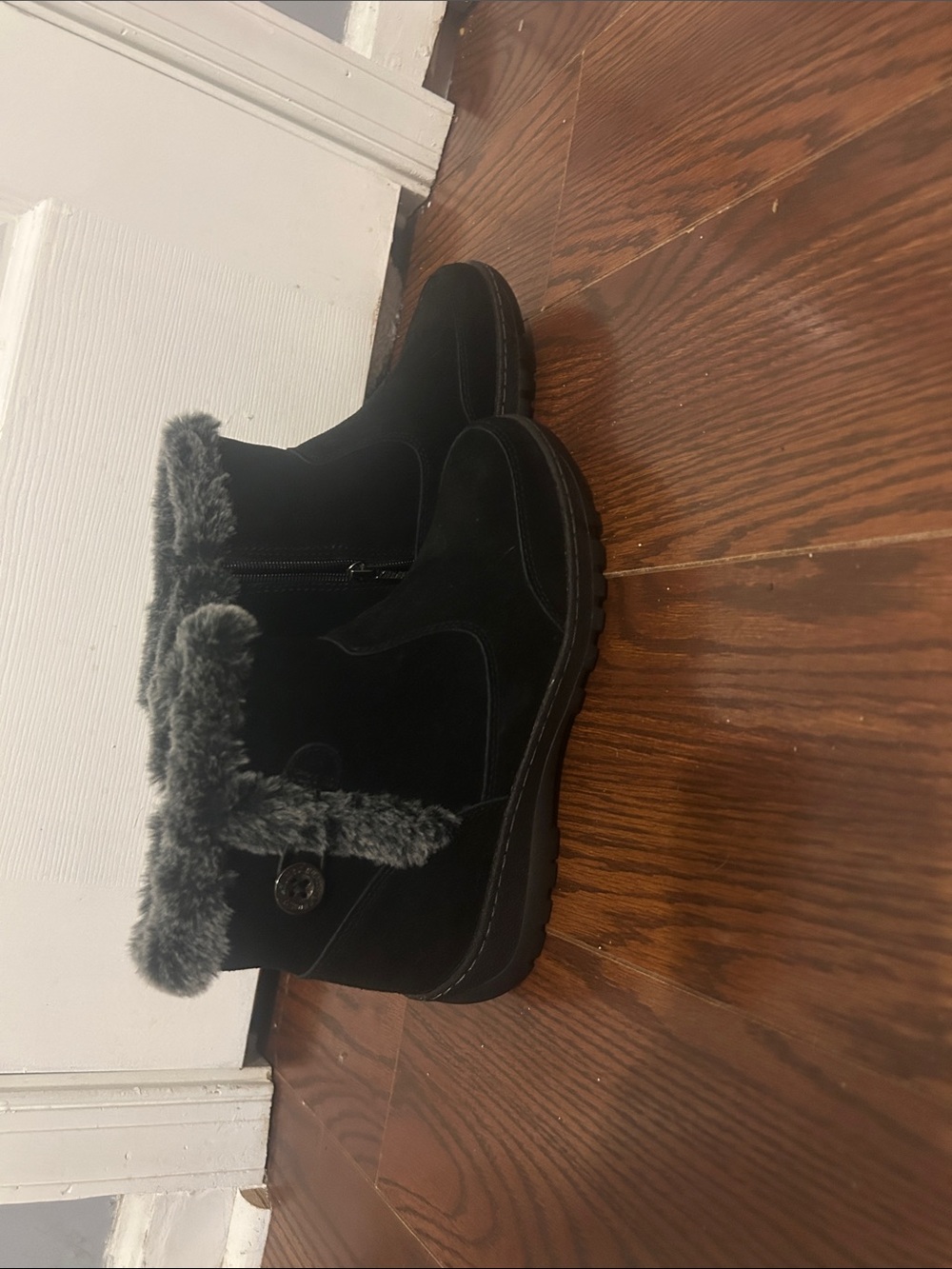 Women’s Black Faux Fur Ankle Boots